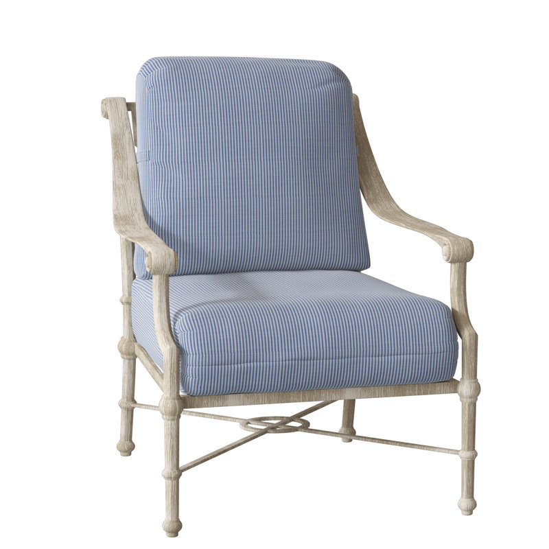 Delphi Outdoor Lounge Chair, Weathered White, Canvas Bird's Eye Sunbrella® Canvas