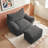 Compression Bean Bag Chair with Ottoman , Comfy Memory Foam Large Lazy Sofa-1213811652