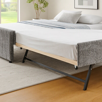 Upholstered Bed with Trundle Guest Bed
