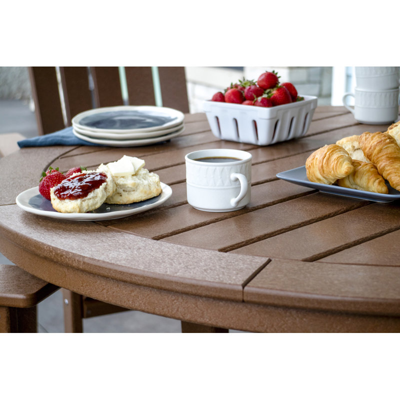 POLYWOOD Vineyard Curveback Adirondack 5-Piece Nautical Trestle Bar Set, Slate Gray