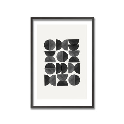 Mid Century, Geometric par The Miuus Studio - Peinture encadrée sur papier