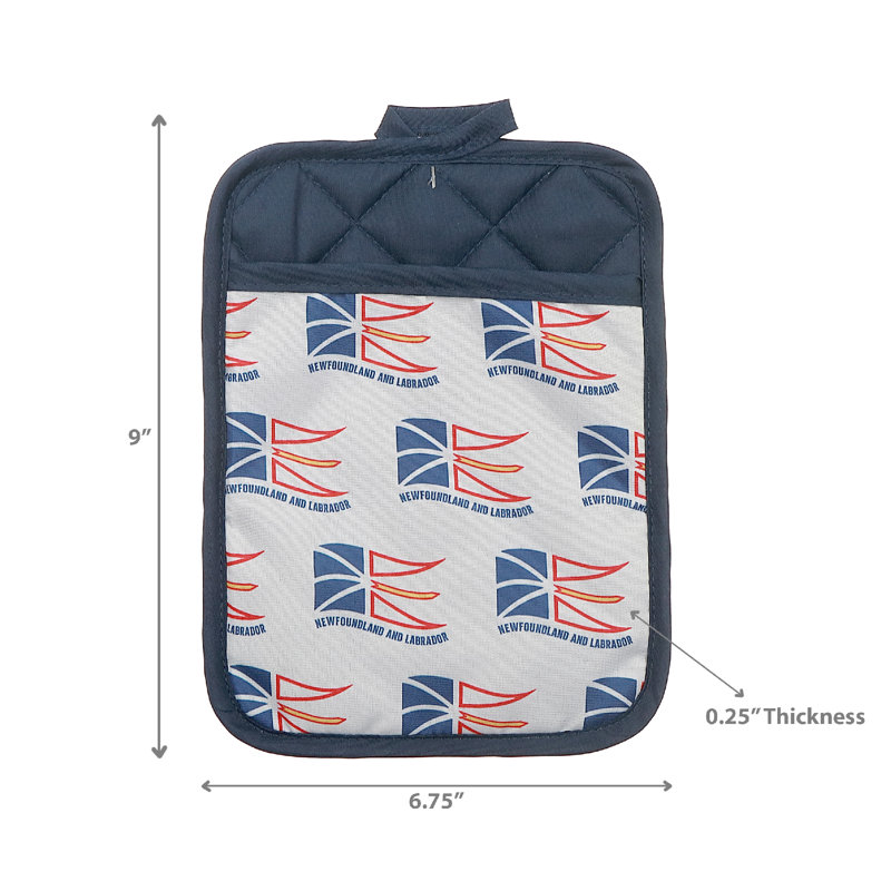 Porte-casseroles avec poche drapeau de Terre-Neuve - ensemble de 6