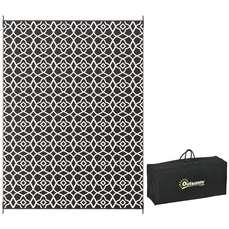 Outsunny Reversible Outdoor Rug, Rectangle 9' x 12'