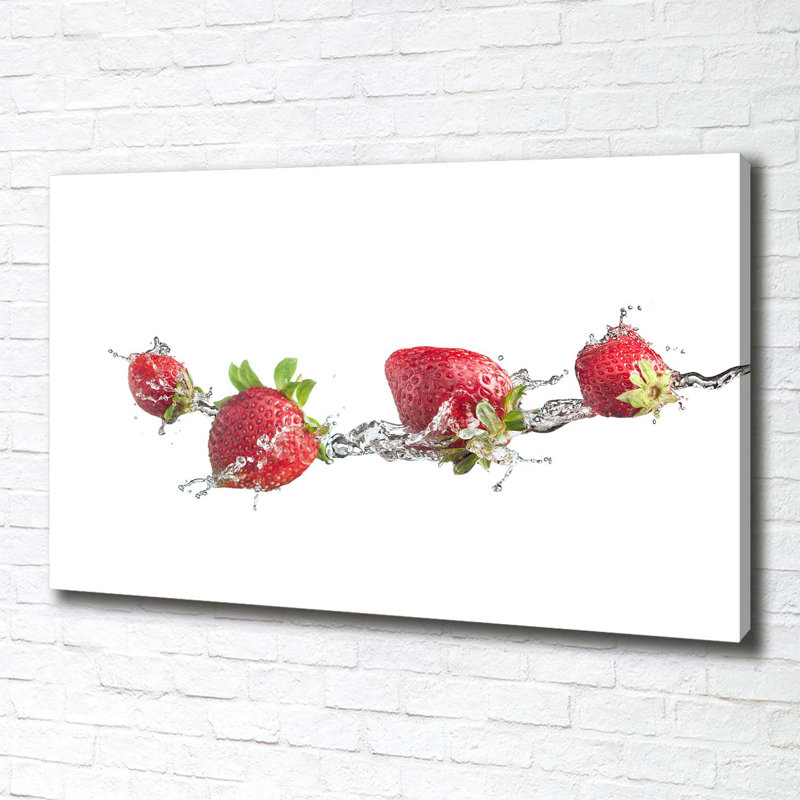 Strawberries And Water - Wrapped Canvas Print