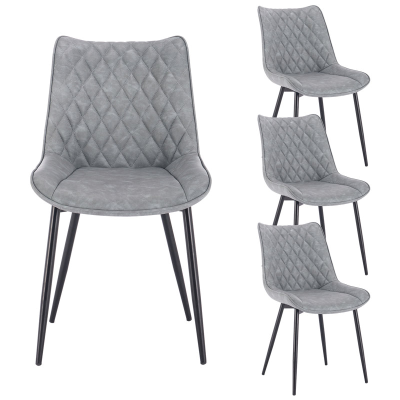 Alhambra 46.5cm H Upholstered Side Chair, Grey, 4