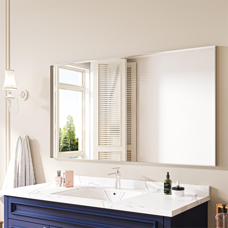 Metal Rectangle Mirror, 30" x 55", Silver