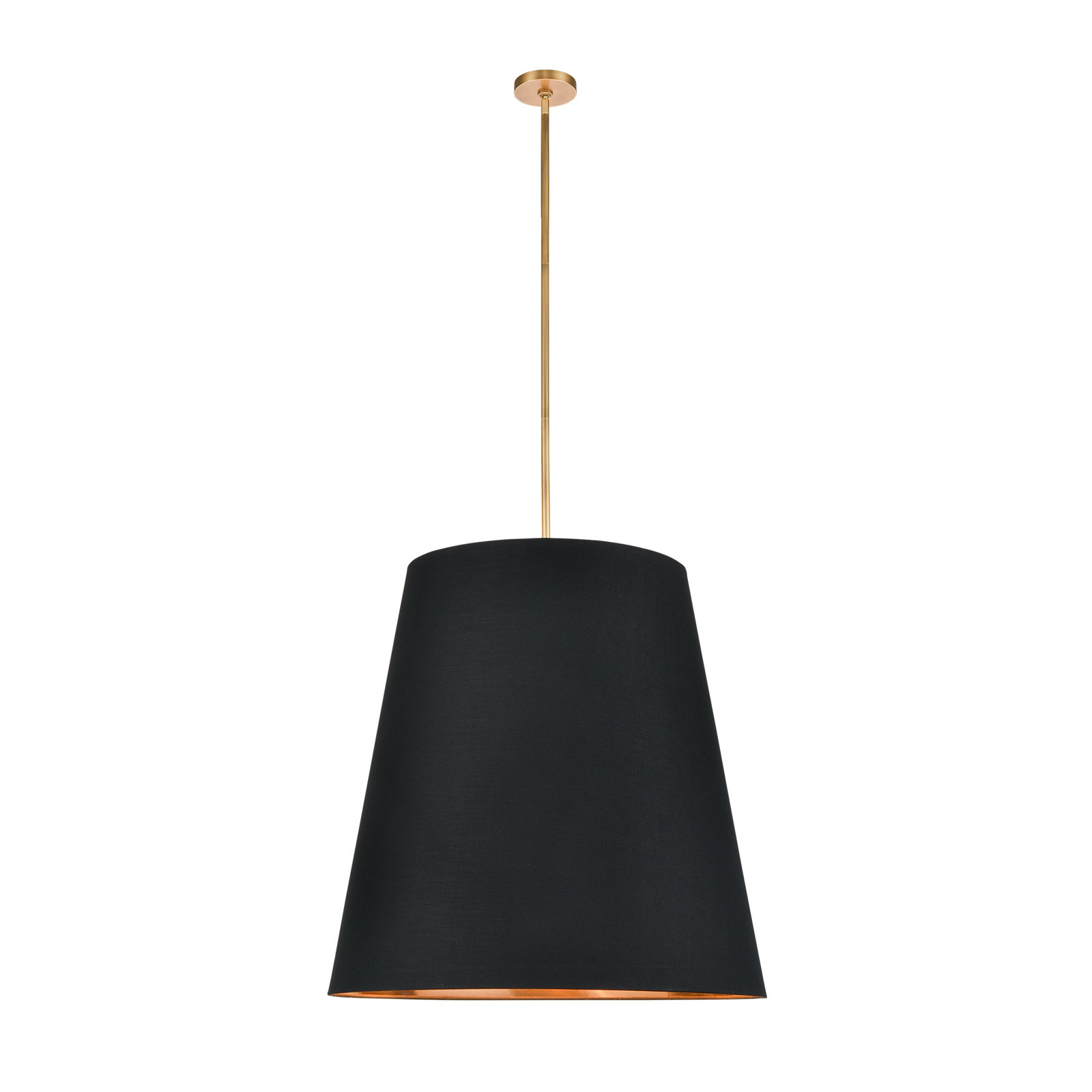 3 Light Steel Pendant, Gold, 76.88" H x 30" W x 30" D, Black