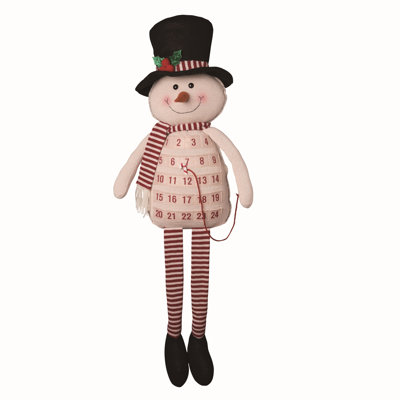 Christmas Plush Striped Snowman Advent Calendar