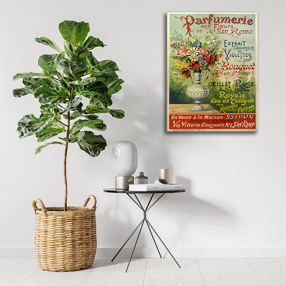 Vintage Advertising Poster Parfumerie Aux Flores De Sanremo