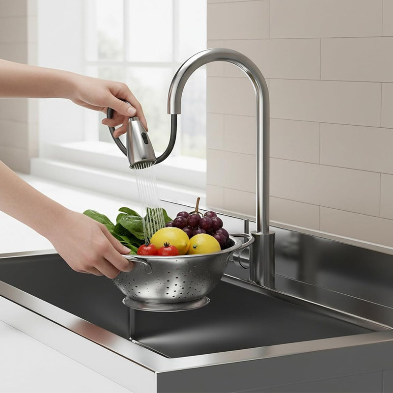 Évier utilitaire autoportant en acier inoxydable de 39,4 po à cuve simple avec tuyau d'eau chaude / froide pour la cuisine, la salle de lavage, le garage et le restaurant