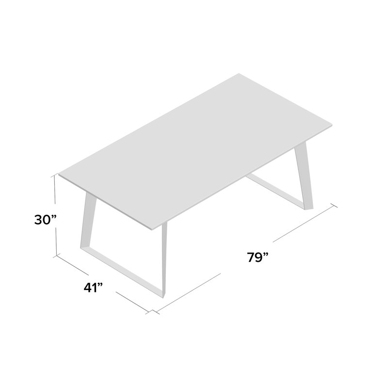 Amsterdam 79 in. Rectangle Table, White Sand