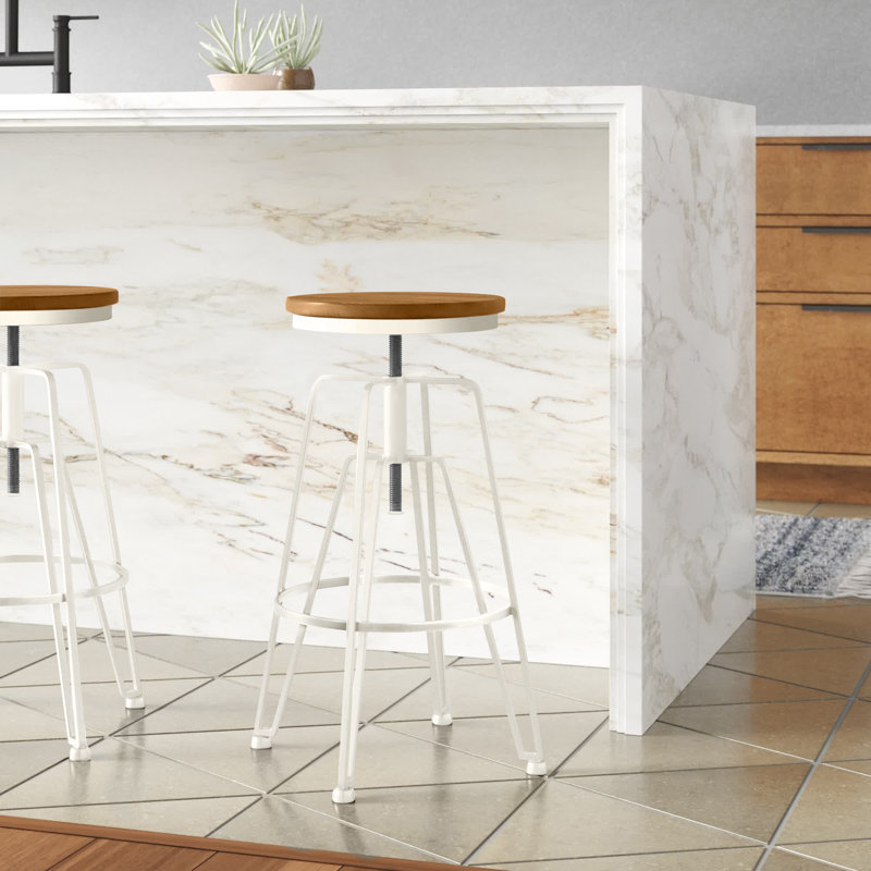 Lindzie Swivel Adjustable Height Counter Stool, Matte Gold