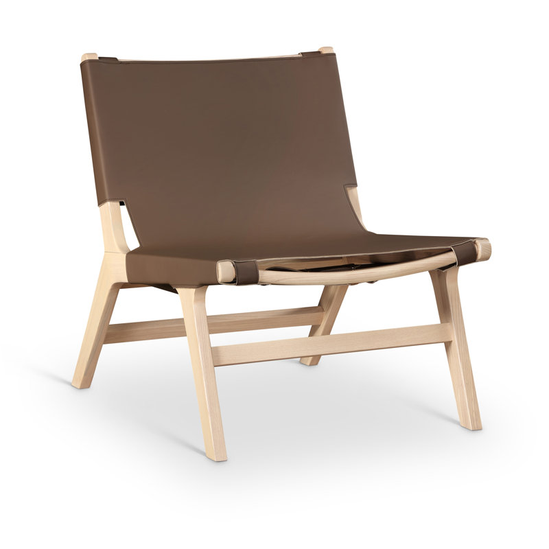 Fauteuil d'appoint en cuir Rawlins, Cuir brun végétalien, Naturel