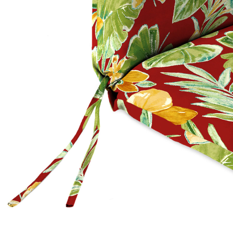 72" x 22" Outdoor Chaise Lounge Cushion with Ties and Loop, Beachcrest Poppy Floral