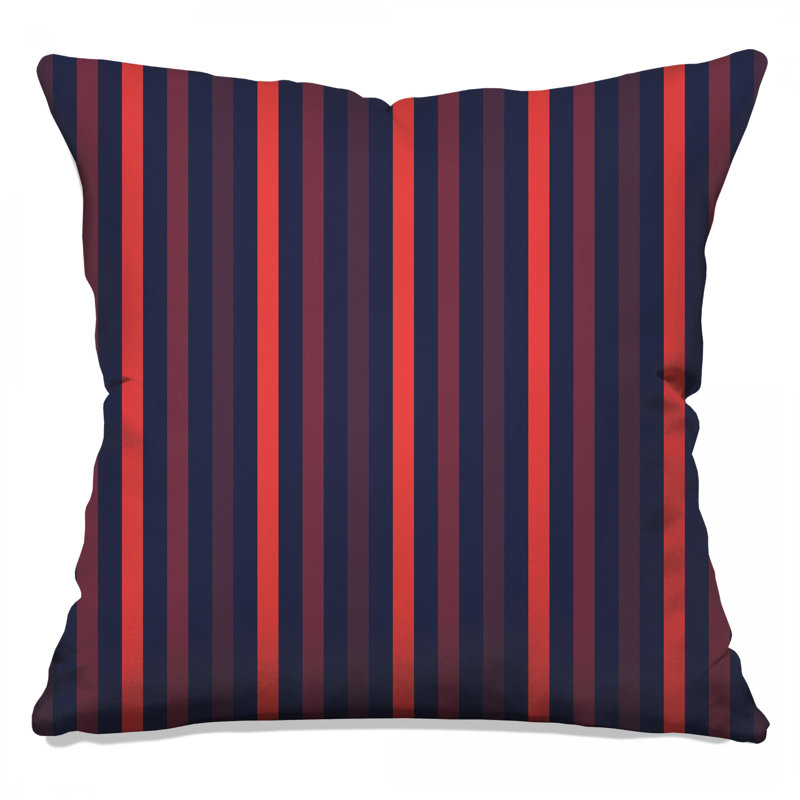 Coussins décoratifs à rayures verticales rouges et bleues, 26 x 26 pouces