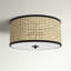 Nakuv 3 - Light Rattan and Velvet 15.75'' Flush Mount