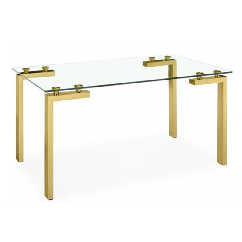 Table de salle à manger Mandela, H 30 po x L 59 po x l 35,5 po, Doré