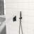 Matte Black 10 Inch Square Ceiling Mount Dual Shower Head System With - Scald Feature, Rainfall Spray Pattern, And Handheld For Comfort Easy Installation, Included
