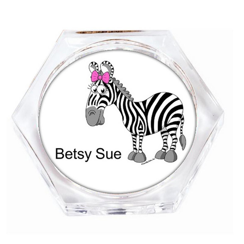 Personalized Zebra - Ensemble de cadeau pour sous-verre féminin (4 sous-verres), Oui