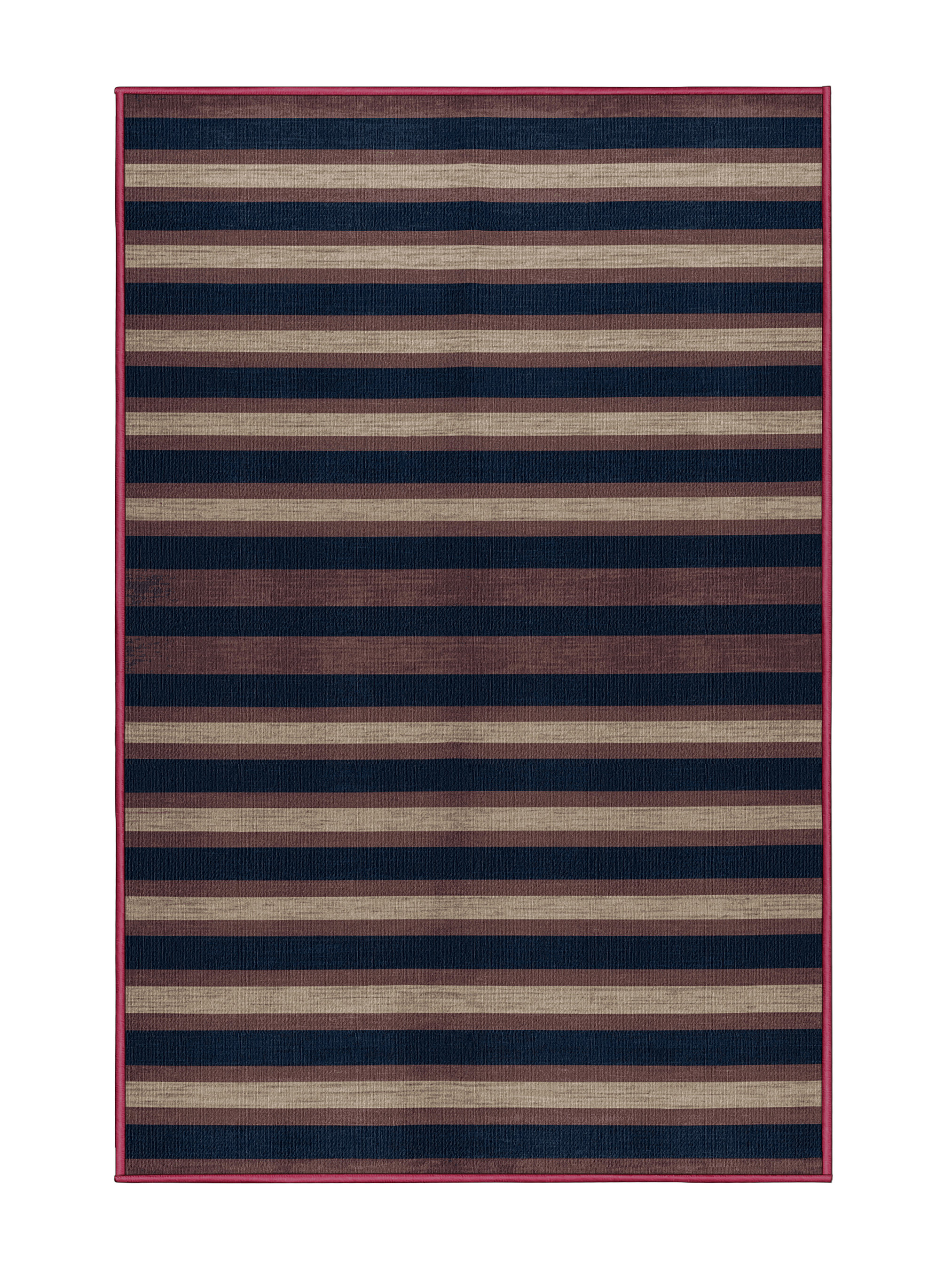 Hokku Designs Machine Washable Horizontal Stripes Brown Area Rug | Wayfair