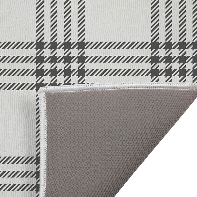 Christopher's Plaid Outdoor Doormat, 21" W x 34" L, Ivory/Charcoal