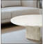 Table basse ronde en marbre semi-poli, 70 cm x 32 cm, design discret pour salons élégants