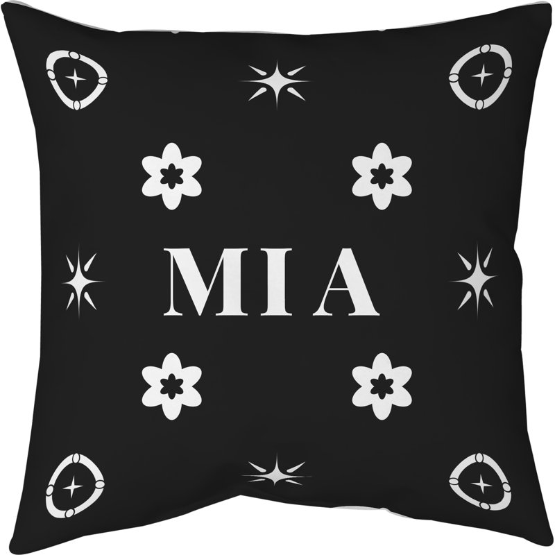 Oreiller en coton Miami Basketball, Miami blanc / noir, H 16 po x l 16 po