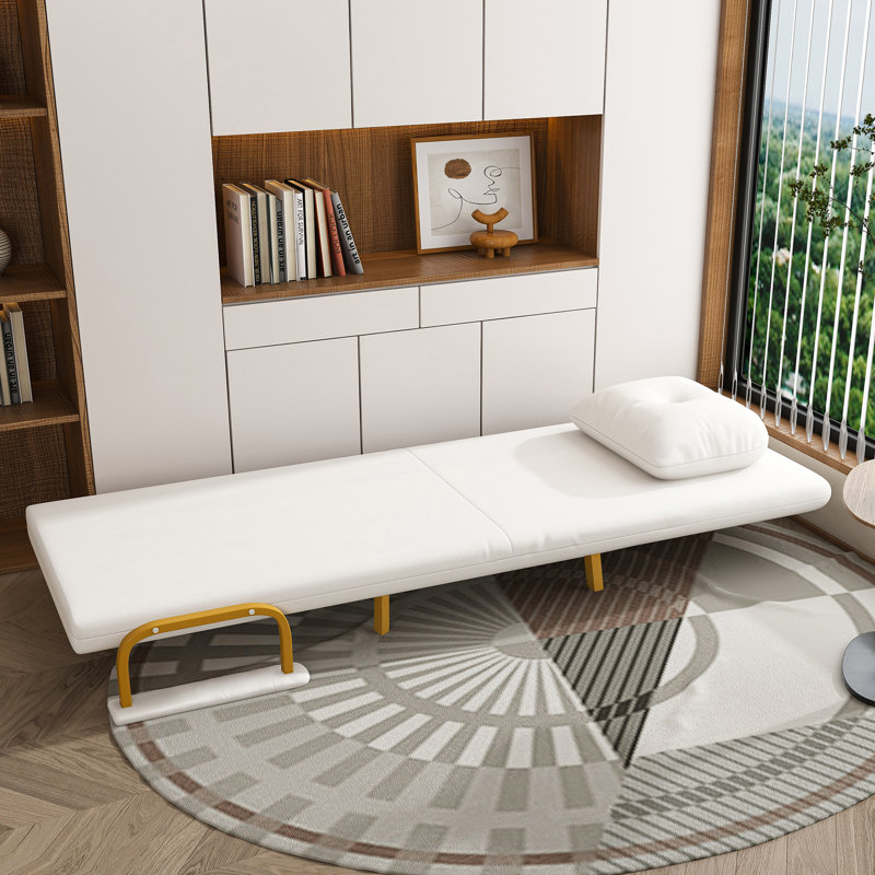 Fauteuil convertible 3-en-1 pliant pour canapé-lit - Dossier réglable à 5 positions avec coussin, canapé-lit peu encombrant pour le salon, la chambre à coucher et le bureau (blanc)