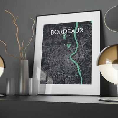 Bordeaux City Map in Dream 1 Piece Wall Art