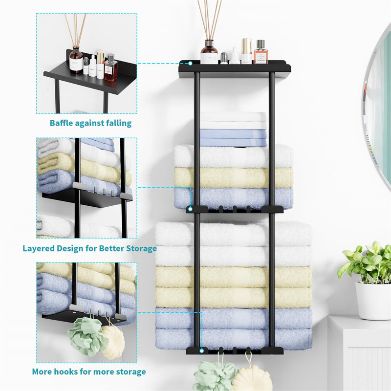Beverlye Towel Stand, Matte Black