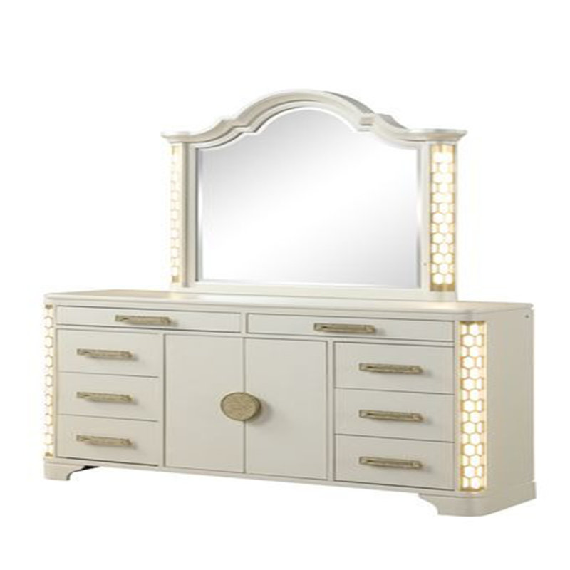 Commode 8 tiroirs avec éclairage DEL latéral en bois