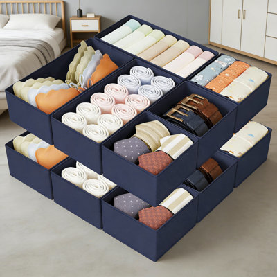 Drawer Organizers Set Of 12, Fabric Drawer Dividers And Closet Storage Bins, Foldable Dresser Organizers For Clothing, Baby Clothes, Socks, Underwear, And Accessories