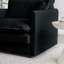 Fauteuil Comfy personnalisé à assise simple en chenille noire avec structure stable