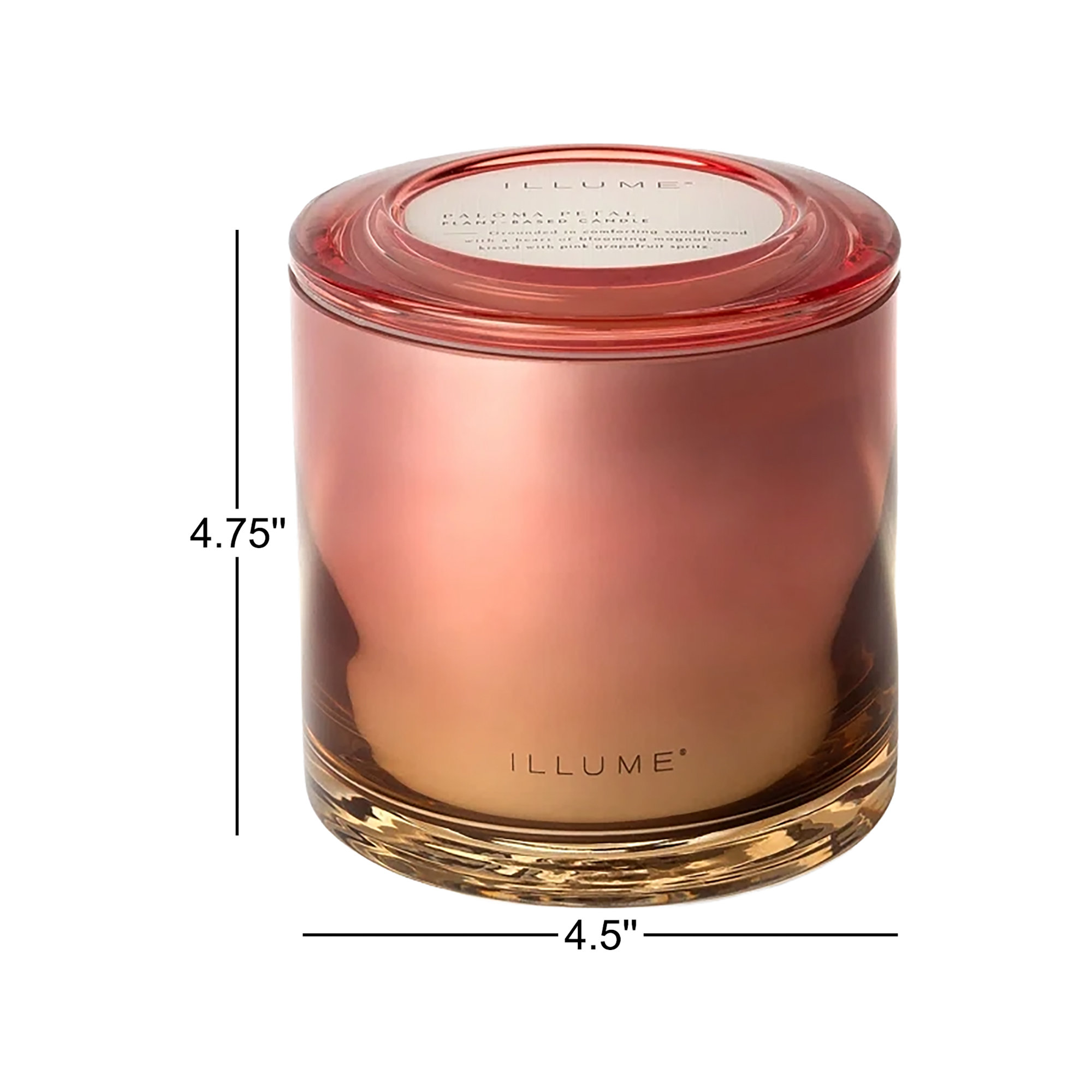 ILLUME Beautifully Done Baltic Glass Candle, Paloma Petal, Statement Glass