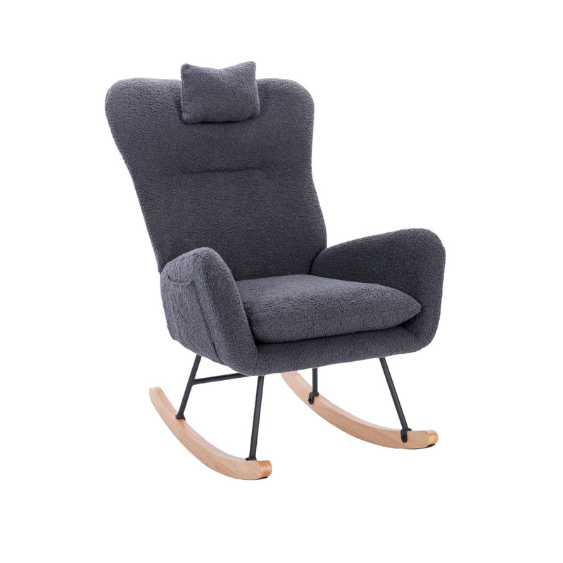 Chaise berçante rembourrée Teddy (Teddy), Gris foncé