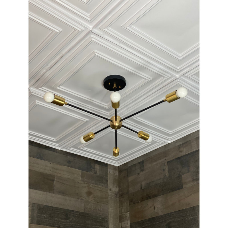 Grand lustre moderne Griggsville, Laiton noir
