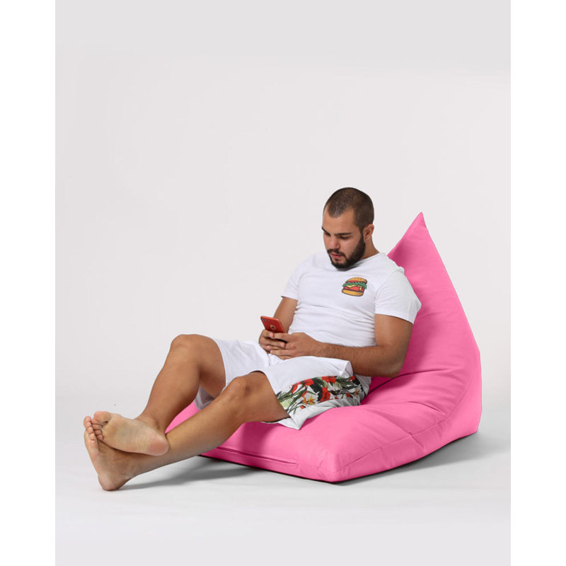 Premium Garden Bean Bag Chair, Solid Pink, 57.1 x 13.8 x 35.4 inches | 100% Polyester, Waterproof Fabric | 100% Original Bead Styrofoam, 440 lbs Capacity | Modern Design for Outdoor Entertainment & Relaxation