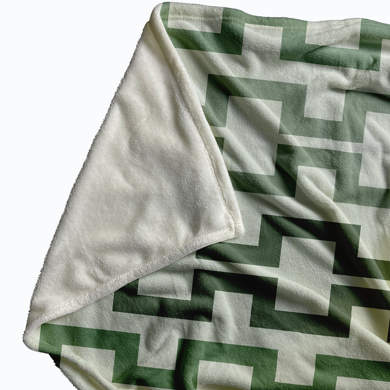 Blanche Plain Weave / Muslin Throw Blanket, Green