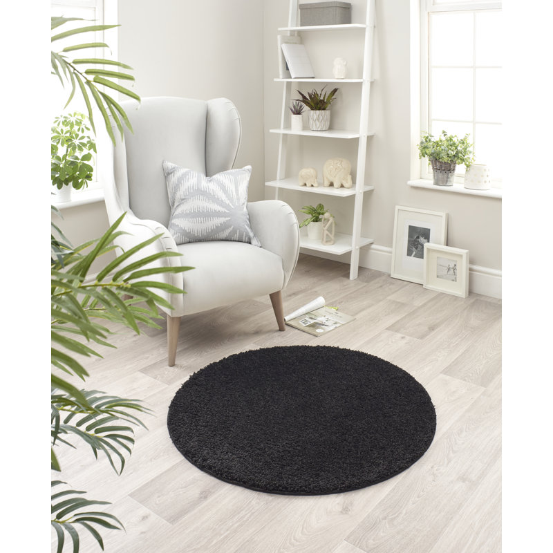 Buddy Black Rug, Round 100cm
