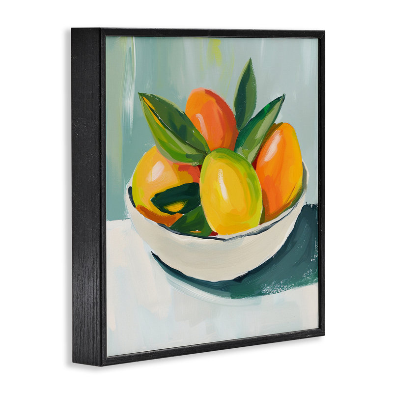 Bol à agrumes, estampe numérique, design par Walker Noble, H 17 po x l 17 po, Giclée encadrée noir minuit