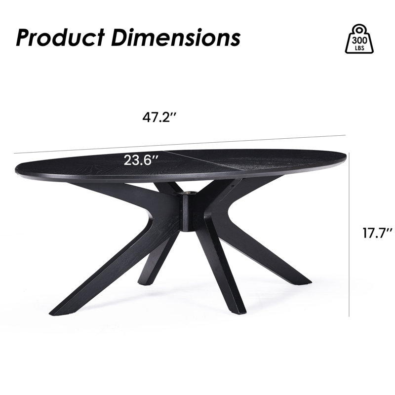 Table basse Berglind, Plateau noir / base noire