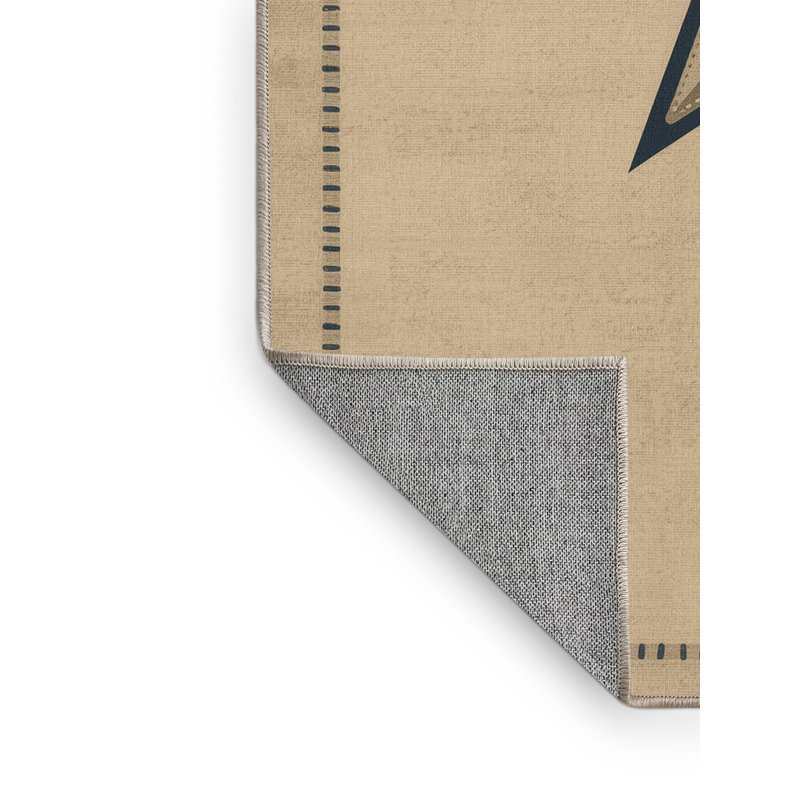 Machine Washable Wyndmoor July 4Th Modern & Contemporary Abstract Rug in Brown – Beige Binding, 2x5