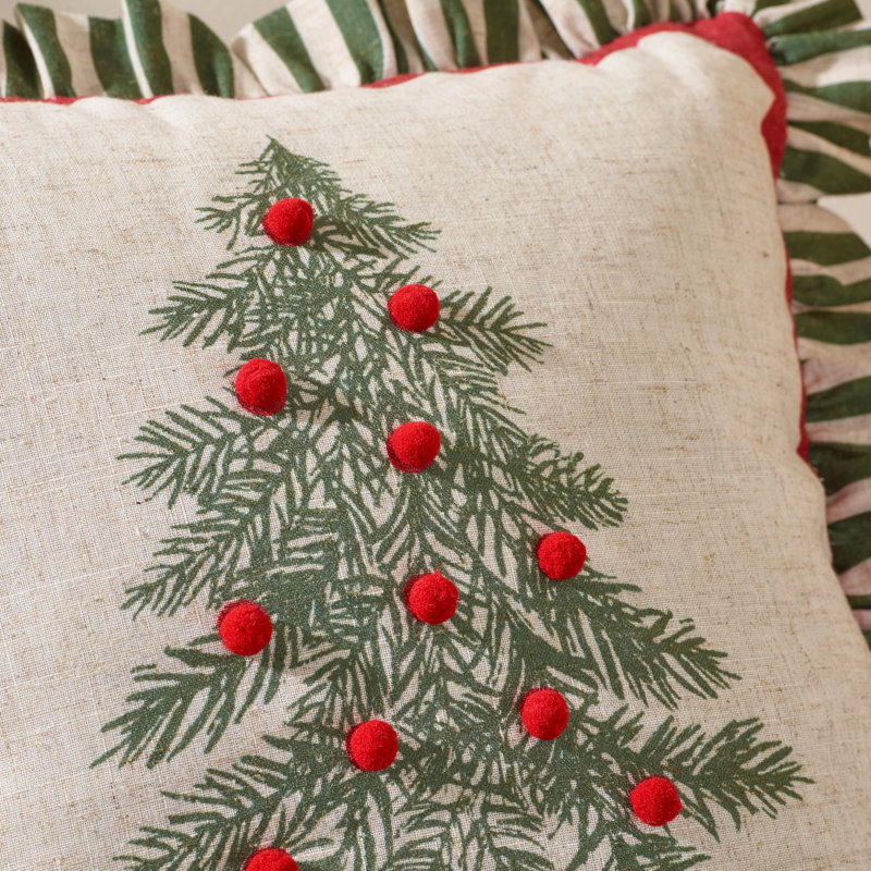 Frilled Christmas Tree Cushion