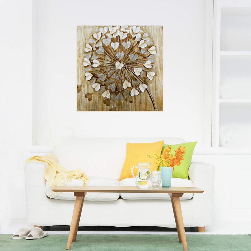 Acrylic Painting Dandelion In The Wind