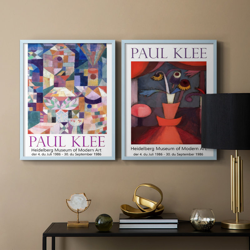Klee Posters I-Premium Framed Print -Ready to Hang - No Nails Required - No Nails Required, Blue, 15" H x 24" W