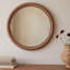 Delphine Round Solid Wood Wall Mirror-1738225239