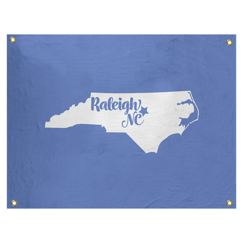 Tapisserie murale raleigh north caroline, H 26 po x l 36 po, Bleu