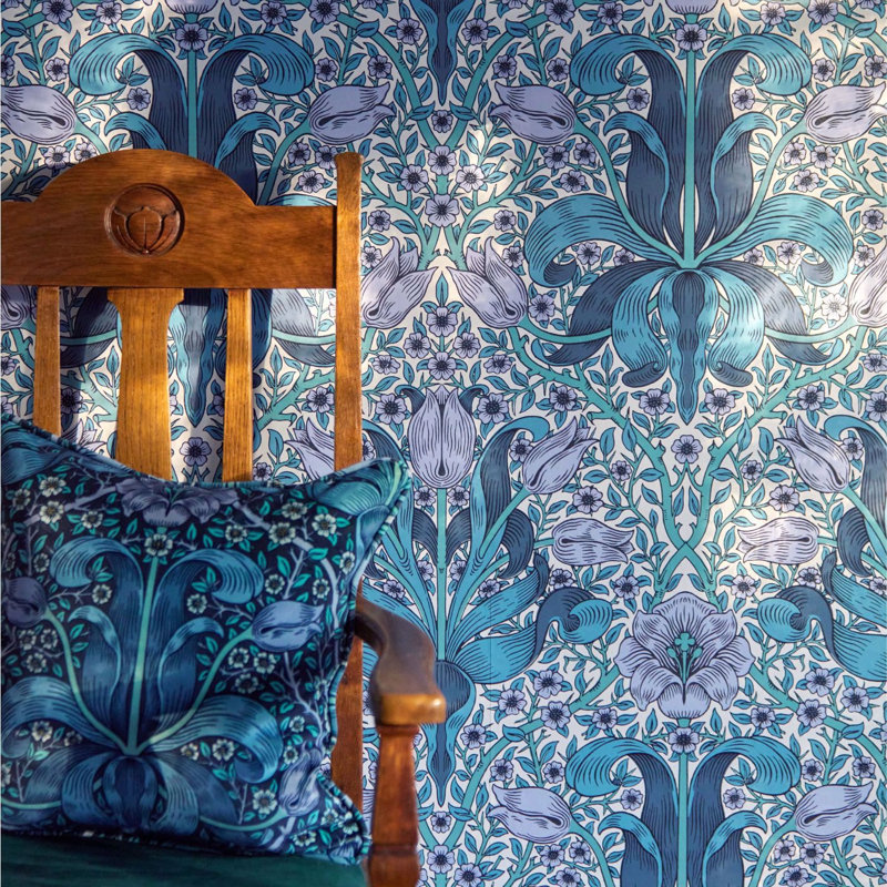 Bedford Park Spring Thicket Wallpaper, Indigo/Lilac