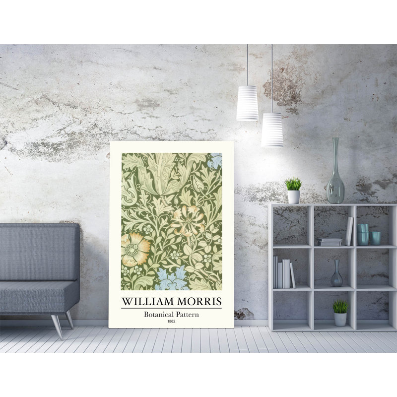William Morris Botanical Pattern Canvas Wall Art Print , 45.72cm H x 30.48cm W