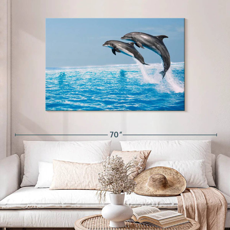 Brampt Two Leaping Dolphins, 32" H x 48" W